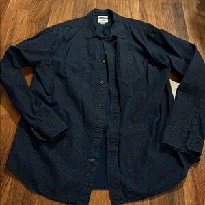 Old Navy Blue and Red Patterned Shirt